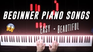 5 EASY and BEAUTIFUL Beginner Piano Songs Tutorial [upl. by Eitteb]