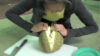 How to Cut and Prepare Durian Fruit [upl. by Tamer]