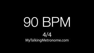 Talking Metronome  44 time  90 BPM Beats Per Minute [upl. by Ailimat]