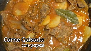 Como hacer CARNE GUISADA CON PAPAS Receta facil video 11 [upl. by Ttenrag]