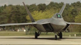 F22s Flying At RAF Lakenheath [upl. by Ahsieker]