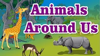 Class1  EVS  Animals Around Us  Land Animals [upl. by Gladwin]