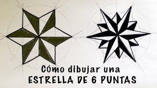 Cómo dibujar una estrella de 6 puntas paso a paso [upl. by Adnor]