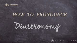 How to Pronounce Deuteronomy Real Life Examples [upl. by Traver]