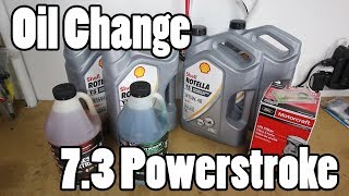 Ford 73 Powerstroke Oil Change [upl. by Amian138]