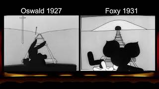 Disneys Oswald 1927 vs Harman amp Isings Foxy 1931 Similarities [upl. by Namqul783]