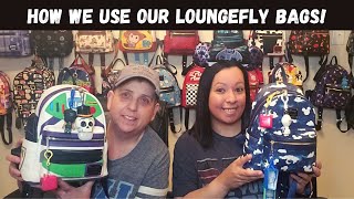 How we use our Loungefly Mini Backpacks [upl. by Eirrej]