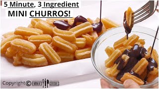 3 Ingredient MINI CHURROS  EASY Churros Recipe  How to make MINI CHURROS [upl. by Burkitt125]