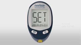 FreeStyle Freedom Lite System Set Up Your Meter and Perform a Blood Glucose Test [upl. by Snevets142]