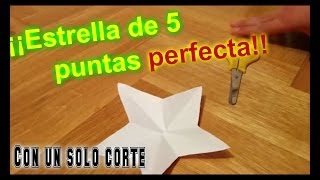 Tutorial Cómo hacer una estrella de 5 puntas perfecta con un sólo corte [upl. by Nelyt640]