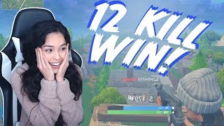 Valkyrae  12 Kill Solo Fortnite WIN  Full Match [upl. by Airual]