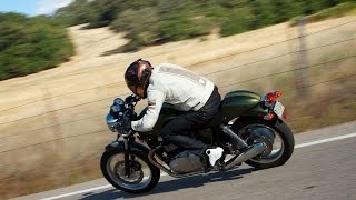 2013 Triumph Thruxton 900 Vs Moto Guzzi Stone Part 2  MotoUSA [upl. by Itsirc955]