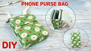 DIY PHONE PURSE BAG mini crossbody bag  sewing tutorial Tendersmile Handmade [upl. by Onaivatco363]