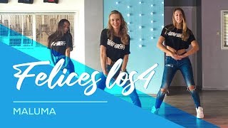 Felices los4  Maluma  Easy Fitness Dance Choreography  Baile  Coreografia [upl. by Aisined]