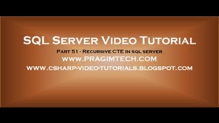 Recursive CTE in sql server Part 51 [upl. by Florrie585]