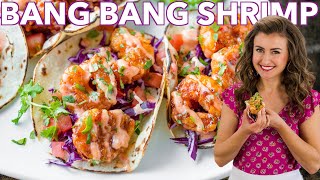 BANG BANG SHRIMP TACOS  Easy Dynamite Shrimp Recipe [upl. by Etteinotna]