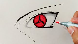 How To Draw Itachis Mangekyou Sharingan  Step By Step Tutorial  Naruto [upl. by Jorry]