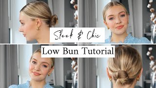 LOW BUN TUTORIAL  SLEEK amp EASY HAIRSTYLE [upl. by Tuchman]