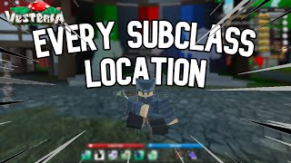 All Subclass Locations  Vesteria  Roblox [upl. by Casavant]