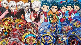 EVOLUTION MATCH  All Valkyries VS All Spriggans FULL GENERATION Valt VS Shu  Beyblade Burst DB [upl. by Burrton966]