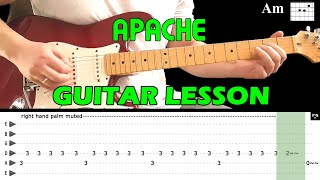 APACHE  Guitar lesson with tabs and chords  The Shadows [upl. by Ozkum90]