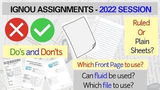 IGNOU Assignment कैसे बनाएं Dos amp Donts Ruled SheetsPlain Front Page Which File To Use [upl. by Ellennahs]