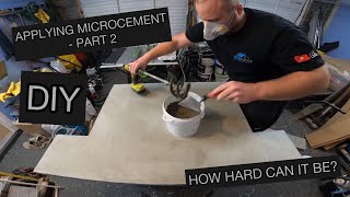 Applying MicroCement to a MDF Base for our Hearth  Part 2  DIY Journey [upl. by Nahtannoj372]