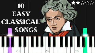 10 Easy Classical Songs for Beginners  EASY Piano Tutorial [upl. by Ahtikal638]