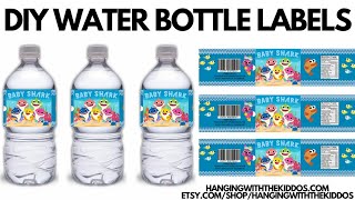 HOW TO MAKE DIY WATER BOTTLE LABELS USING CANVA Personalized Water Bottle Label Templates [upl. by Berlin508]