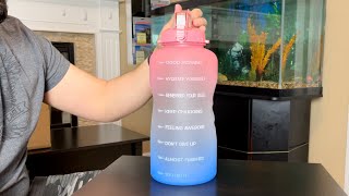 1 Gallon 128oz Motivational Water Bottle From Amazon Review [upl. by Naimed266]