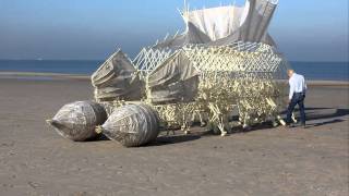 Strandbeest Airdriven creature on Scheveningen beach [upl. by Powder]