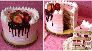 Pastel Fresas Con Crema Un Relleno Muy Cremoso [upl. by Aikal]