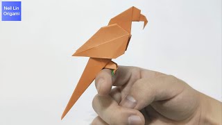 Easy Origami Paper Parrot  How to make Origami 3D Parrot [upl. by Eves29]