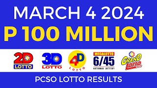 Lotto Result March 4 2024 9pm PCSO [upl. by Ken]