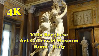 Villa Borghese Art Gallery amp Museum Rome Italy  4K [upl. by Ruford]