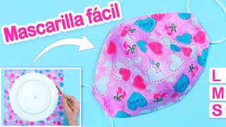 COMO HACER MASCARILLAS DE TELA FACIL Tapabocas Cubrebocas Barbijos [upl. by Susette394]