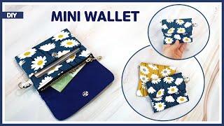 DIY Easy to make mini wallet with zipper  coin purse  sewing tutorial Tendersmile Handmade [upl. by Niamor]