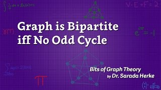 Graph Theory 19 Graph is Bipartite iff No Odd Cycle [upl. by Aoniak]