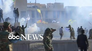 Shiite militia crowds storm US Embassy walls in Baghdad [upl. by Kirkpatrick702]