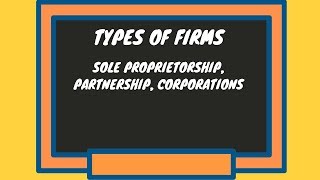 Types of FirmsSole Proprietorships PartnershipsCorporations [upl. by Nylirrej]