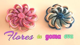 Cómo hacer FLORES con TIRAS de GOMA EVAFOAMY [upl. by Cissiee748]