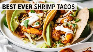 BEST SHRIMP TACOS  a serious flavor explosion [upl. by Oninotna]