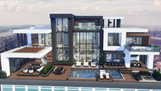 LUXURY MODERN PENTHOUSE  No CC Sims 4 Speed Build [upl. by Oenire303]