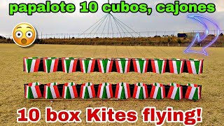 Cómo hacer un INCREÍBLE Papalote 10 cubos  How To Make a Box Kite  How to Make a Kite [upl. by Yelyac]