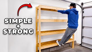 Easy 2x4 Garage Shelves  DIY Storage [upl. by Anelim461]