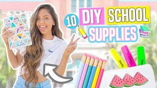 10 DIY BACK TO SCHOOL SUPPLIES Notebooks Pencil Cases amp Decor [upl. by Llabmik]