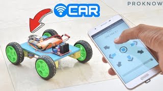 How To Make A WiFi Car Using NodeMCU esp8266  Mobile Phone Controlled Car  PROKNOW [upl. by Shaer650]