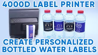 BOTTLED WATER4000D LABEL PRINTER Create Personalized Bottled Water Labels [upl. by Nnanerak]