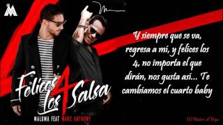 Felices los 4 Salsa Version Letra  Maluma amp Marc Anthony [upl. by Hertz]