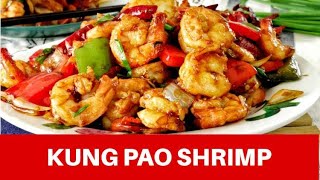 Kung Pao shrimp  How to make quick and easy spicy Chinese stirfry [upl. by Dde264]